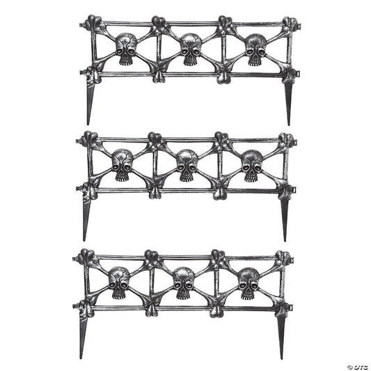 Black Skull Plastic Graveyard Fence Halloween Decoration | USA Decoration®