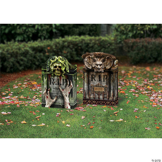 22" Photorealistic Tombstone Decorations - Set of 2 | USA Decoration®
