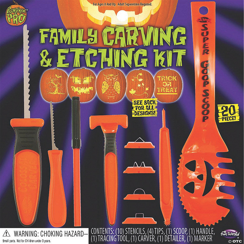 20 Piece(s): Pumpkin Carving Set with Etching Kit | USA Decoration®
