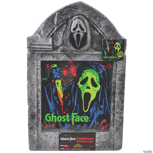 21" Ghost Face Black Light Tombstone Halloween Decoration | USA Decoration®