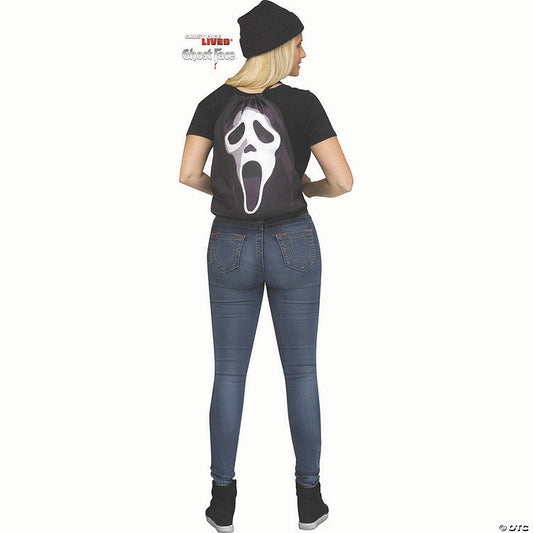 16 1/2" Scream™ Ghost Face Drawstring Backpack Accessory | USA Decoration®