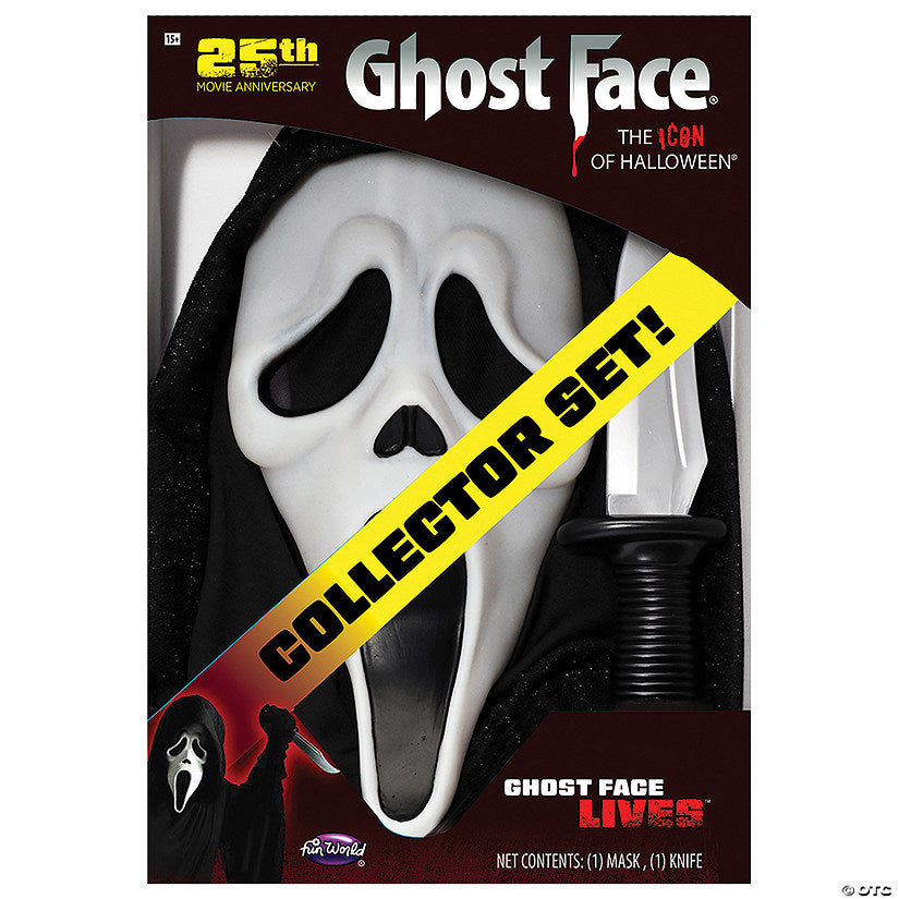 Scream™ Ghost Face Costume Mask Knife 25th Anniversary Collector Box Set | USA Decoration®
