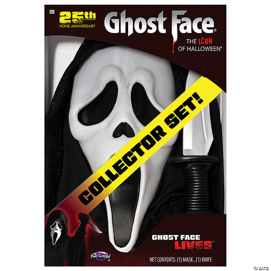 Scream™ Ghost Face Costume Mask Knife 25th Anniversary Collector Box Set | USA Decoration®