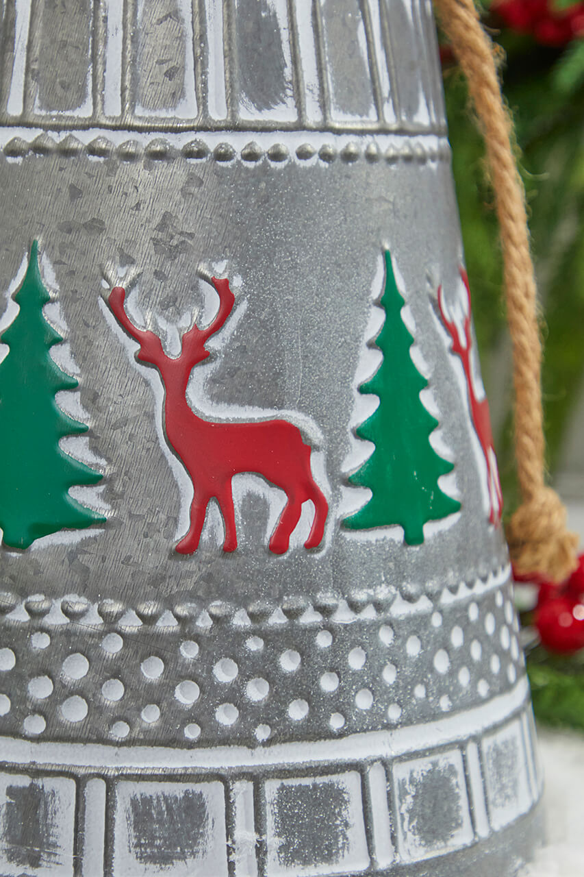 10” Iron Pressed Bell with Deer & Tree Detail