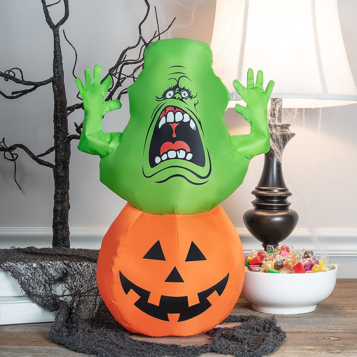 Gemmy Airdorable Airblown Slimer Ghostbusters 1.5 ft Tall green | USA Decoration®
