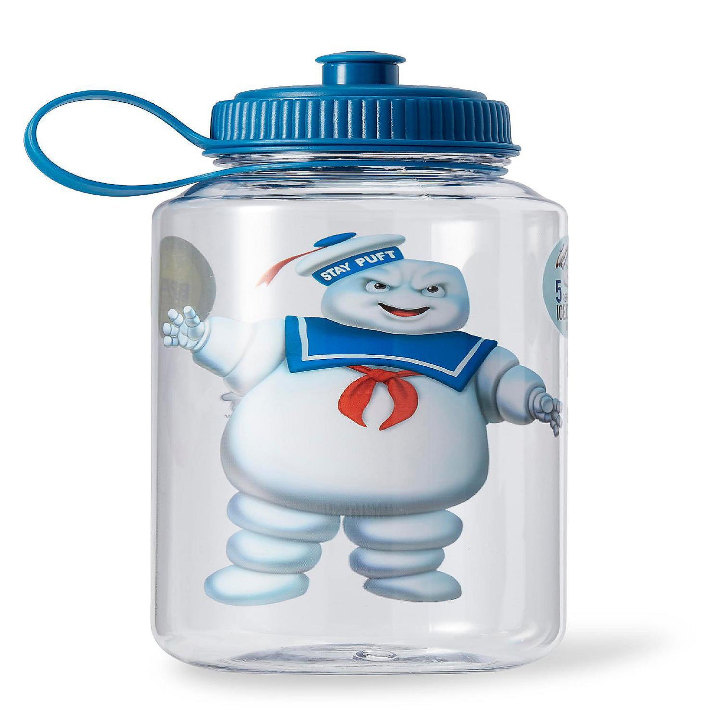 Ghostbusters Stay Puft 32oz Plastic Water Bottle w/ Ice Cube Molds | USA Decoration®