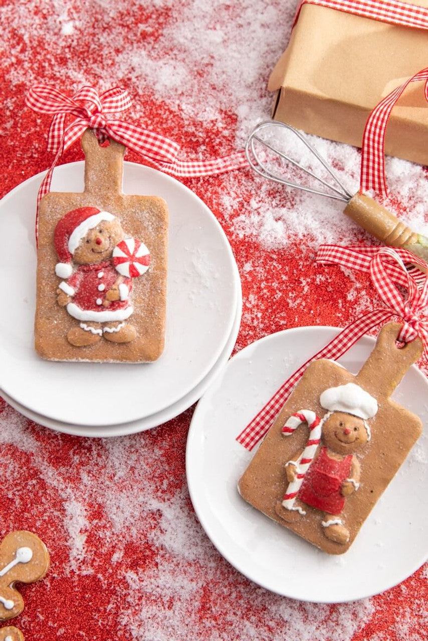 5" Resin Gingerbread Cutting Board Ornament Festive Holiday Kitchen Decoration