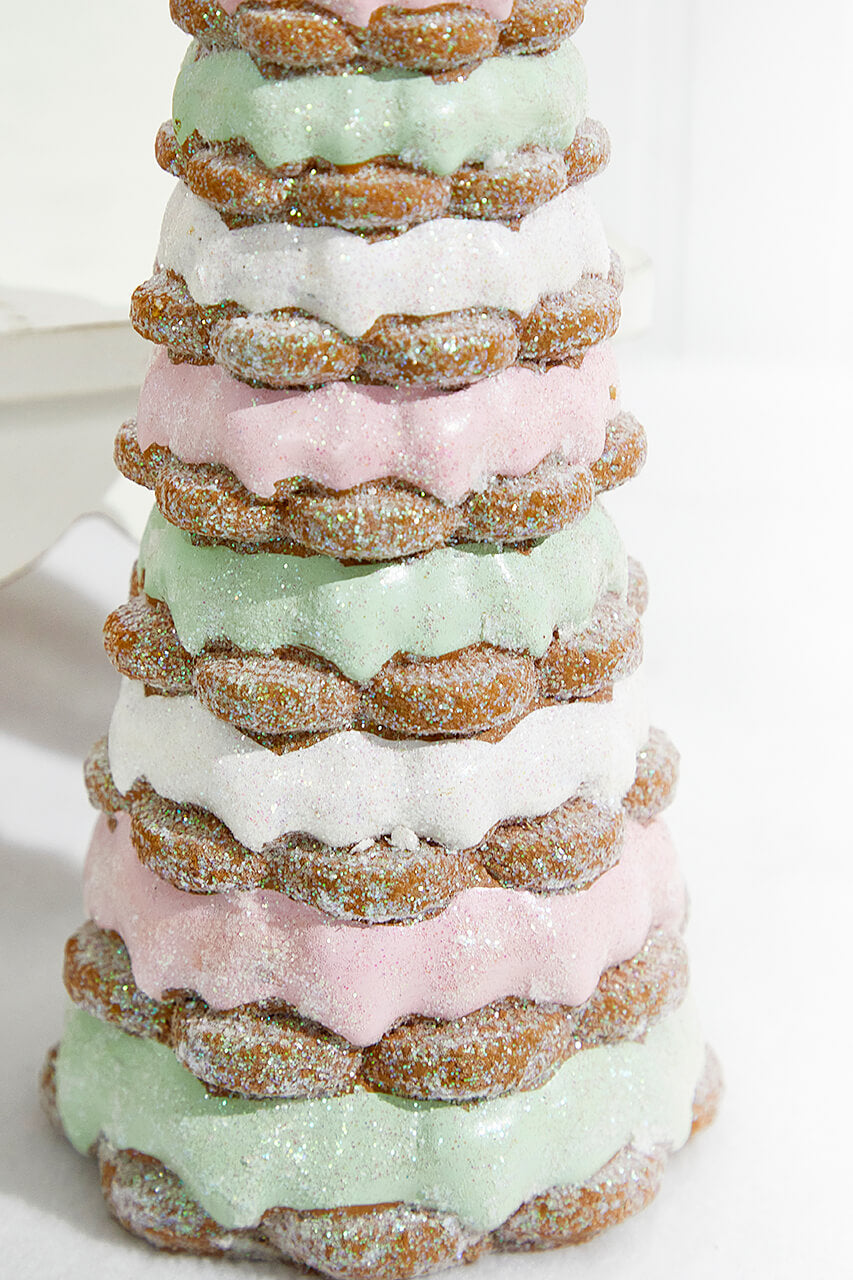 14" Resin Layered Gingerbread Icing Tree