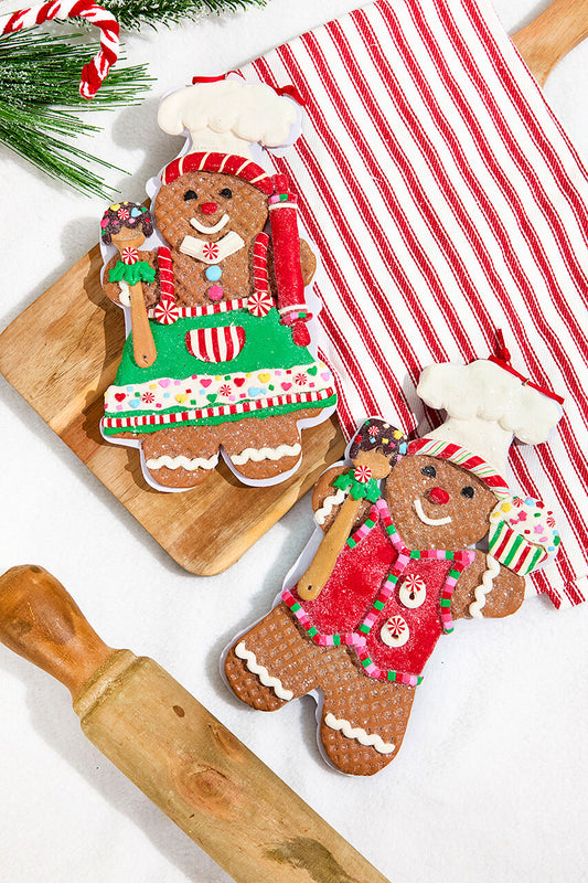 10" Clay Dough Gingerbread Chef Ornament Whimsical Holiday Kitchen Decoration for Christmas Trees & Baking Lovers