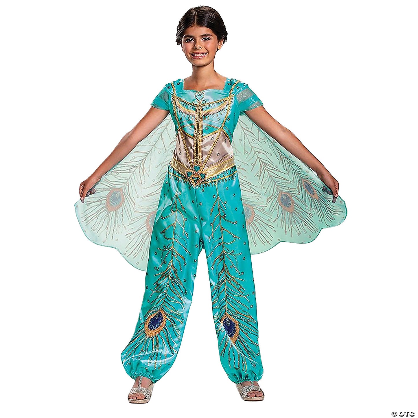 Girl's Classic Aladdin™ Live Action Teal Jasmine Costume | USA Decoration®