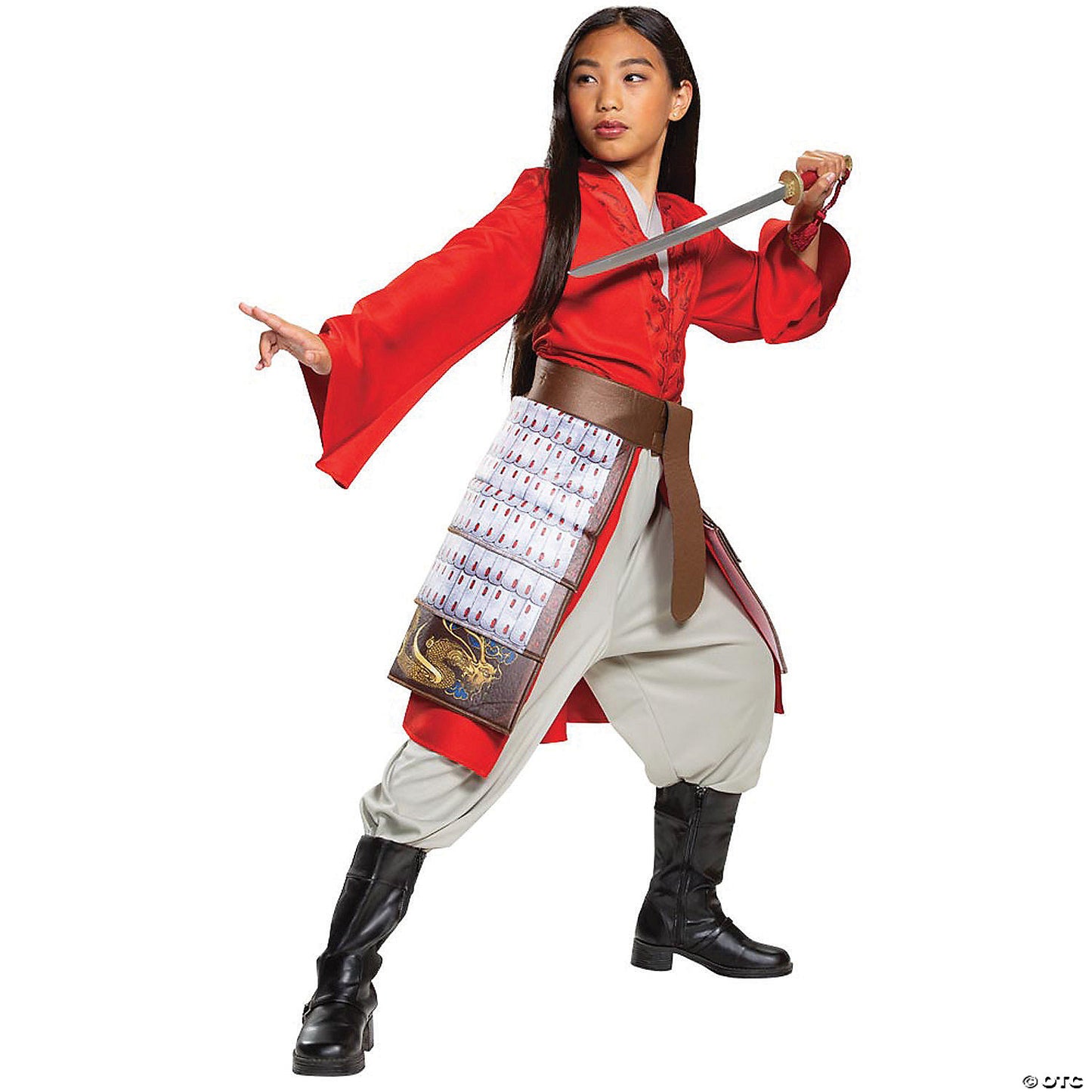 Girl's Deluxe Mulan Hero Red Dress Costume | USA Decoration®