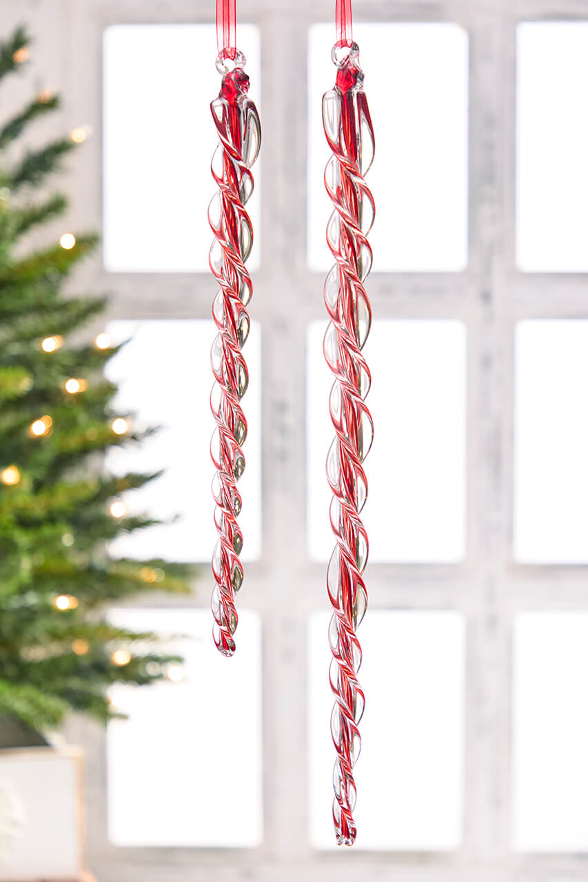 16.5" Glass Icicle Ornament