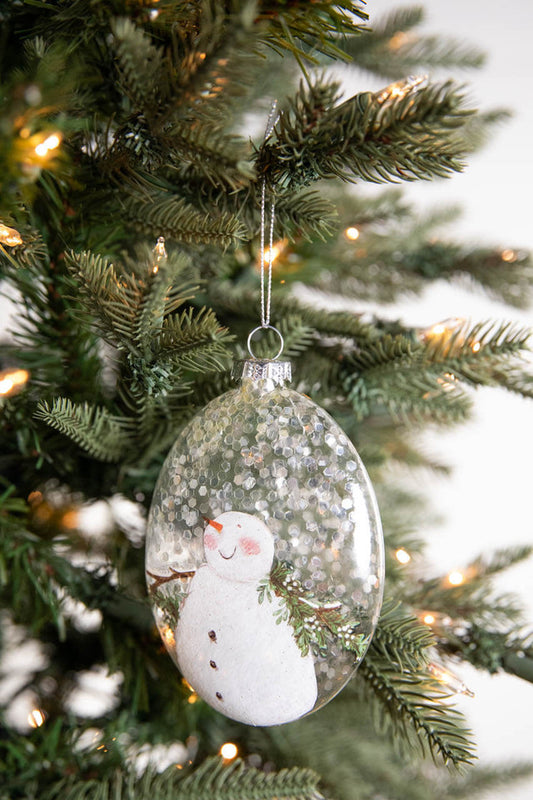 5” Snowman Family Glass Ornament Hand-Painted Holiday Tree Decoration