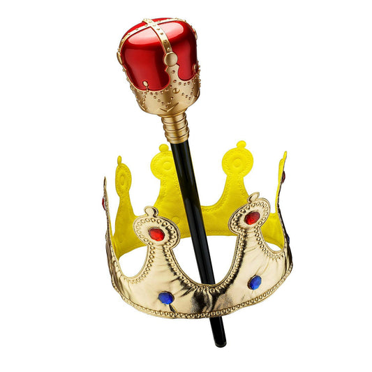Gold Crown and Scepter Set - Red | USA Decoration®