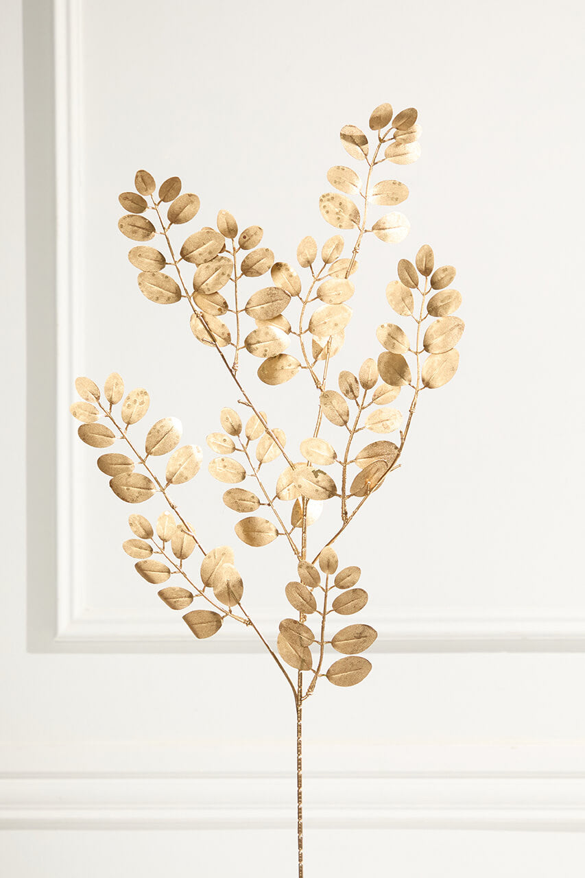 36 Inch Metallic Leaves Spray