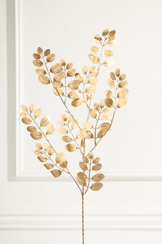 36 Inch Metallic Leaves Spray