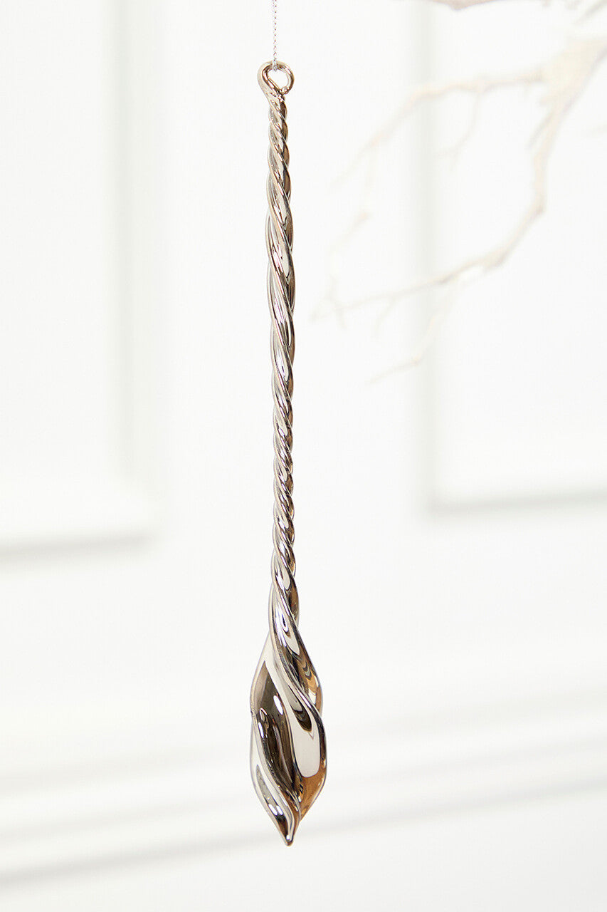 9? Slate Gray Drop Glass Ornament Elegant Holiday Tree Accent