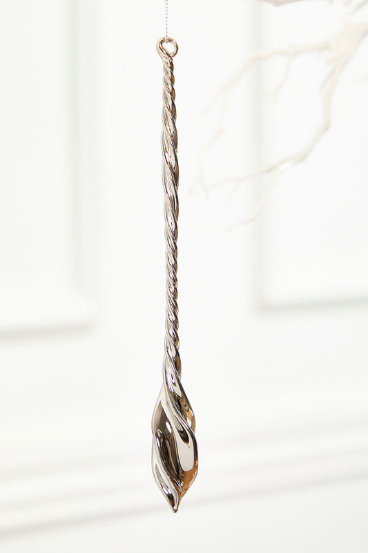 9? Slate Gray Drop Glass Ornament Elegant Holiday Tree Accent