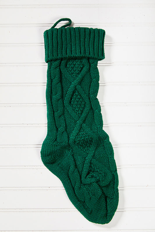 Knitted Christmas Stockings - Green