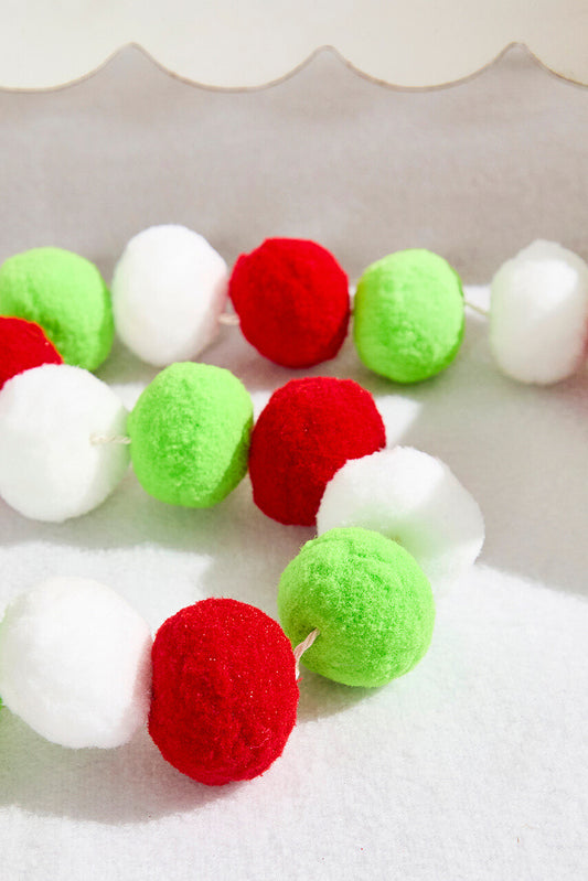 48" Pom Pom Ball Garland Colorful Handmade Decorative String for Parties & Nursery