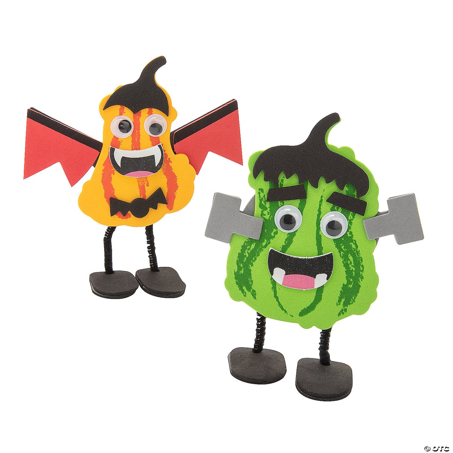 Halloween Gourd Monster Stand-Up Craft Kit - Makes 12