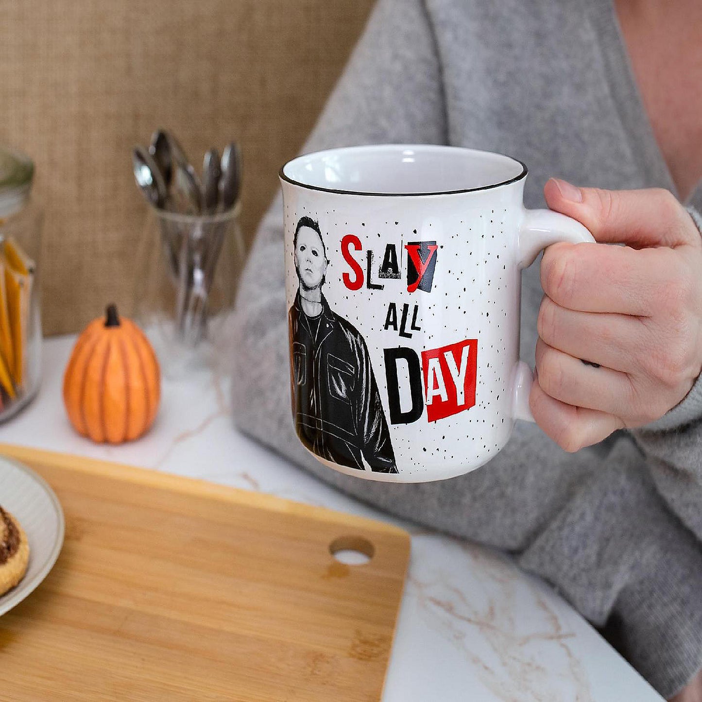 Halloween II "Slay All Day" Ceramic Camper Mug Holds 20 Ounces | USA Decoration®