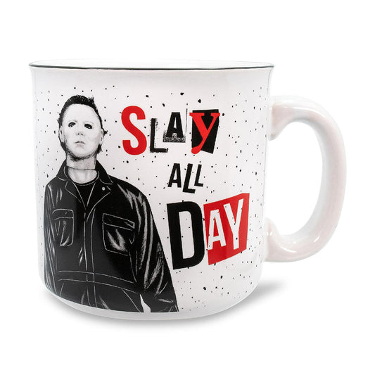 Halloween II "Slay All Day" Ceramic Camper Mug Holds 20 Ounces