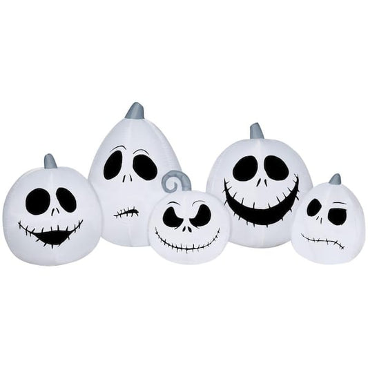 3.5 ft. Tall Airblown-Jack Skellington White Pumpkin Faces-Collection Scene-Disney | USA Decoration