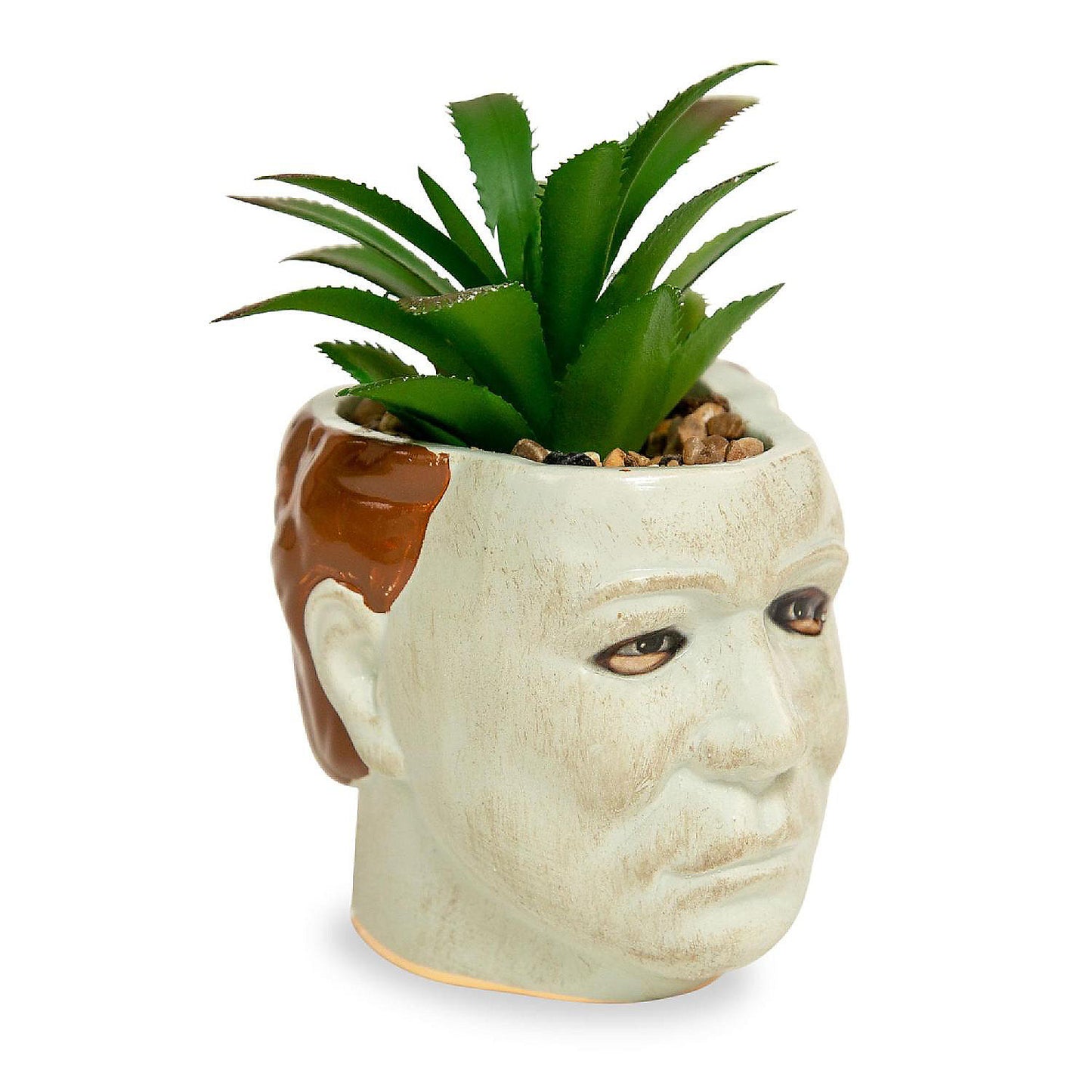 Halloween Michael Myers 3-Inch Ceramic Mini Planter With Artificial Succulent | USA Decoration®