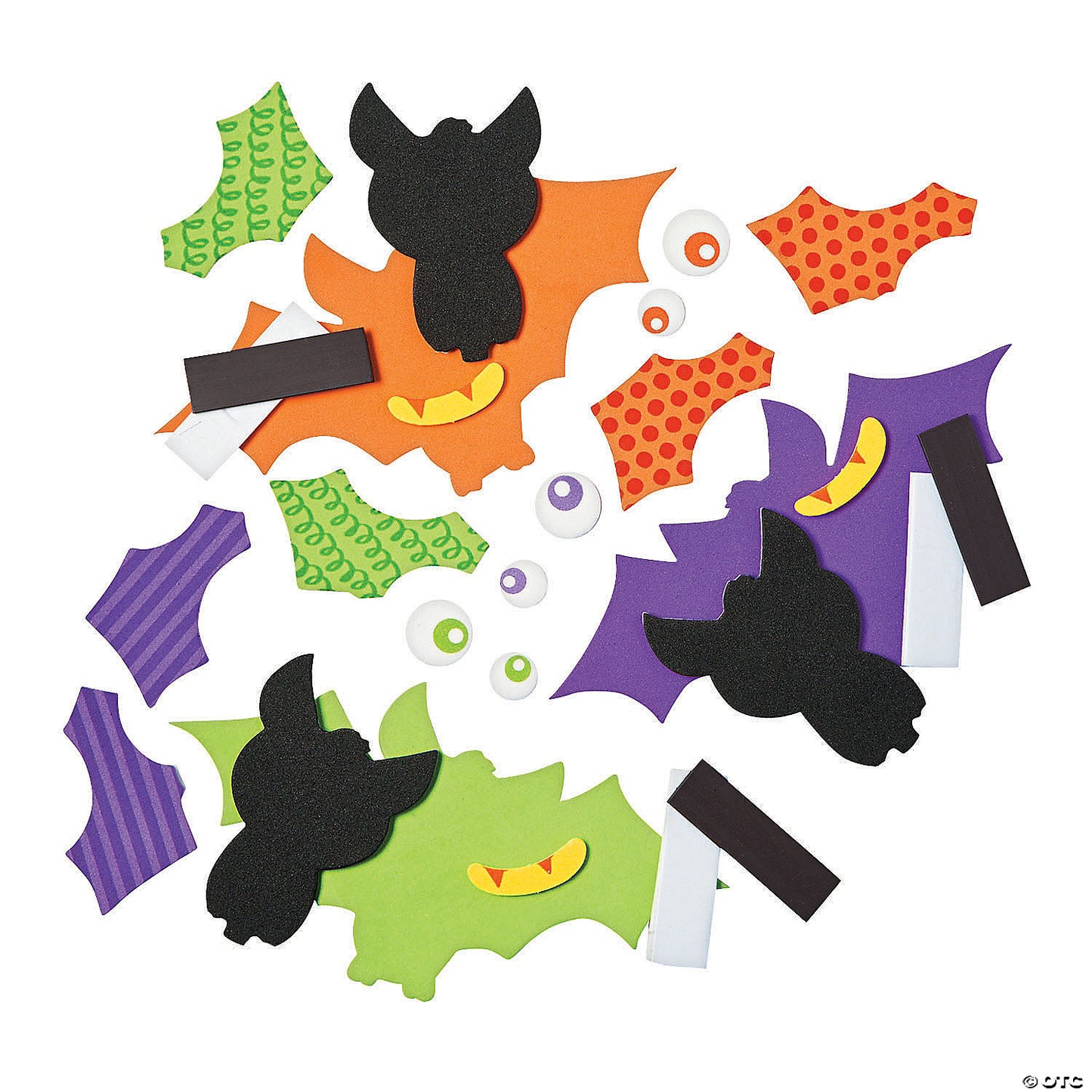 Halloween Patterned Bat Magnet Craft Kit - Makes 12 | USA Decoration®