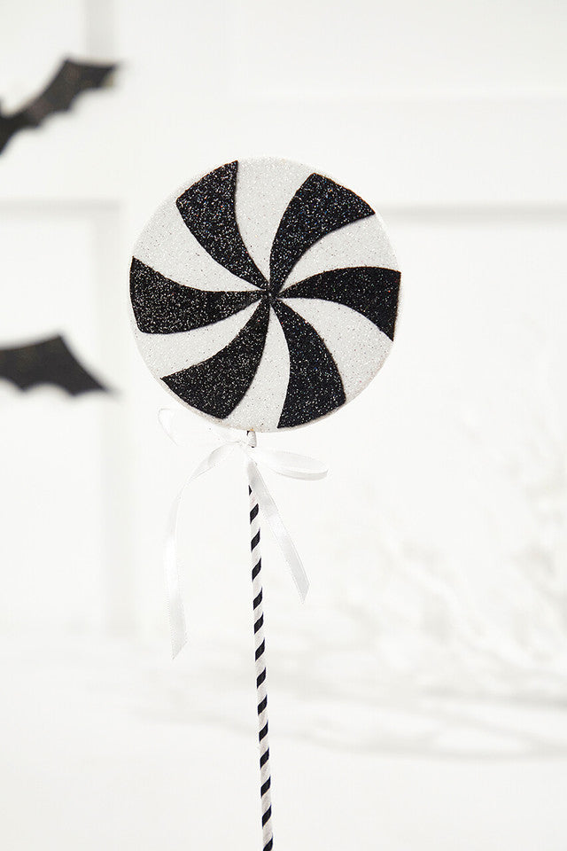 18 x 5 Black and White Lollipop Pick Sweet & Spooky Halloween Decoration