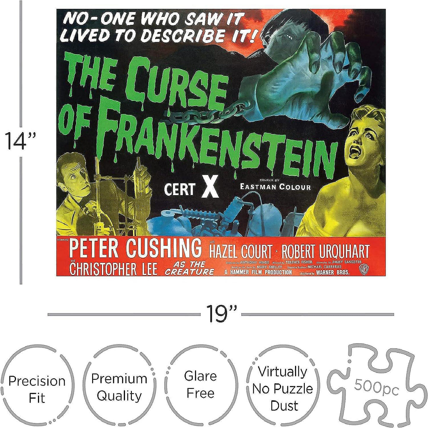 Hammer Horror Frankenstein 500 Piece Jigsaw Puzzle | USA Decoration®