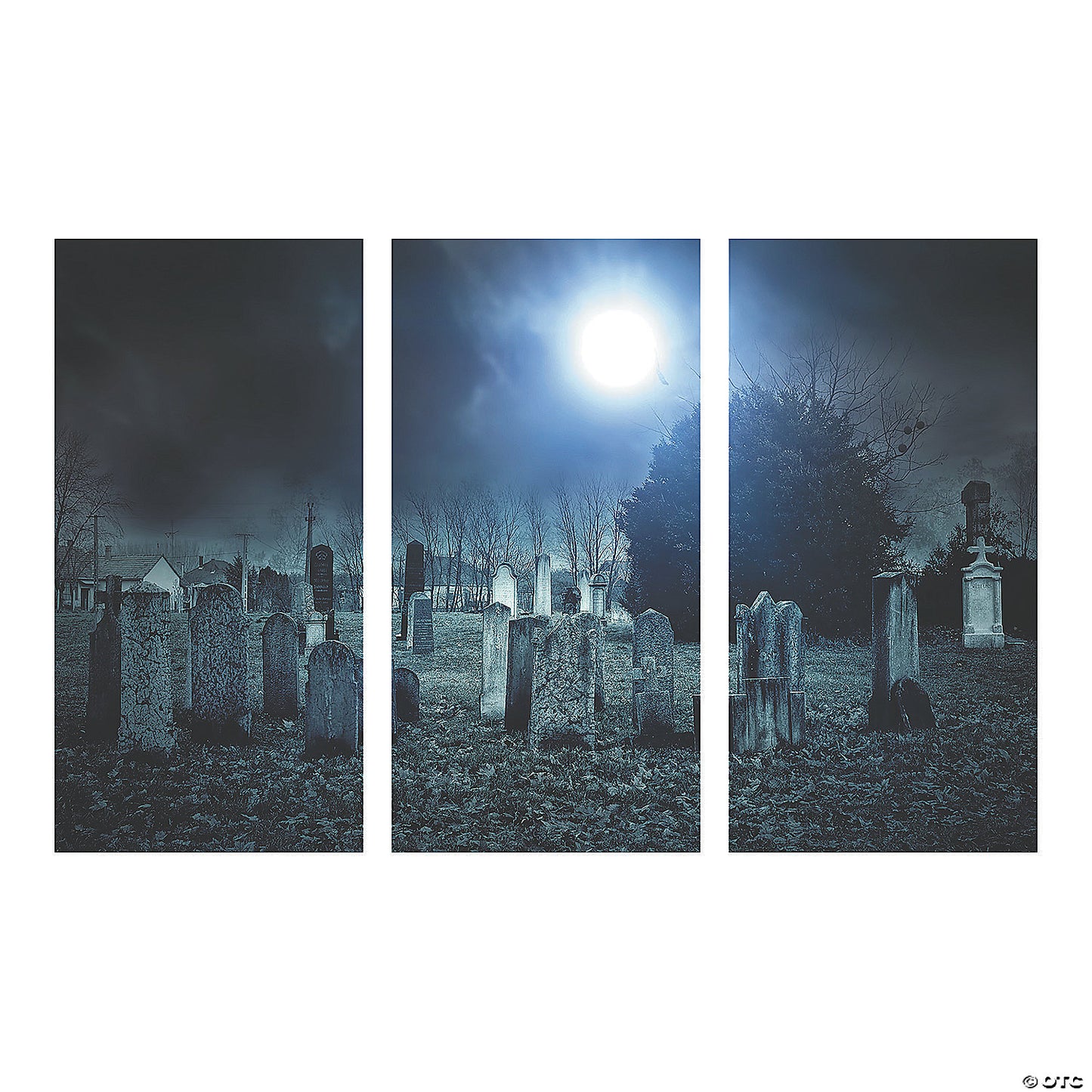 Haunted Cemetery Backdrop - 3 Pc. | USA Decoration®