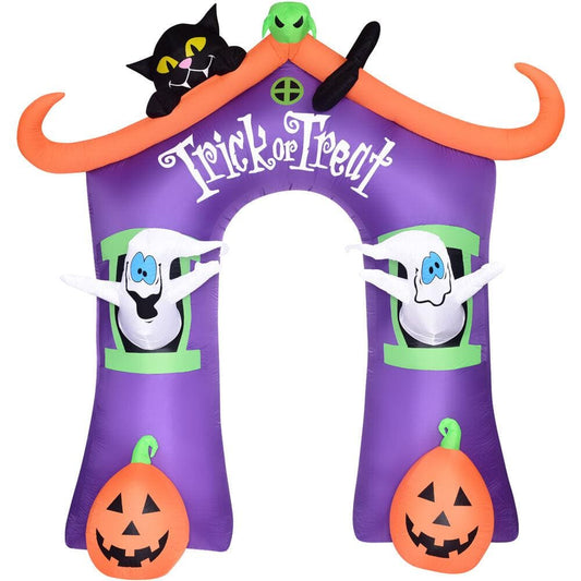 9 ft. Inflatable Pre-Lit Trick or Treat Walkway Arch with Black Cat, Jack-O-Lantern and Ghost | USA Decoration