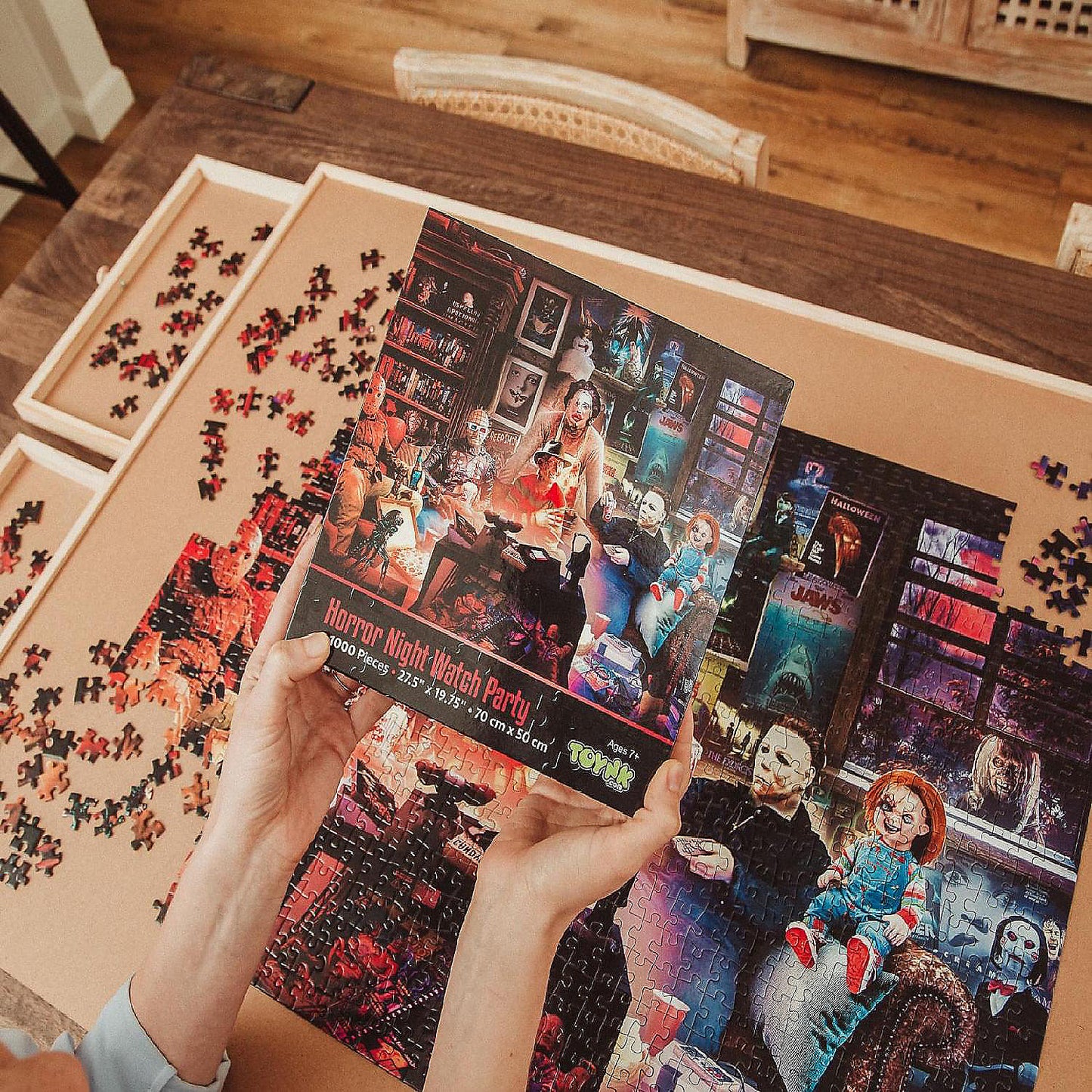 Horror Night Watch Party 1000 Piece Jigsaw Puzzle By Rachid Lotf | USA Decoration®