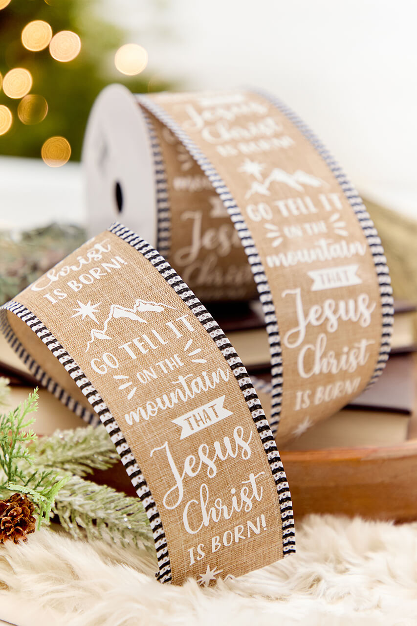 2.5" x 10 Yard Tell It On The Mountain Ribbon