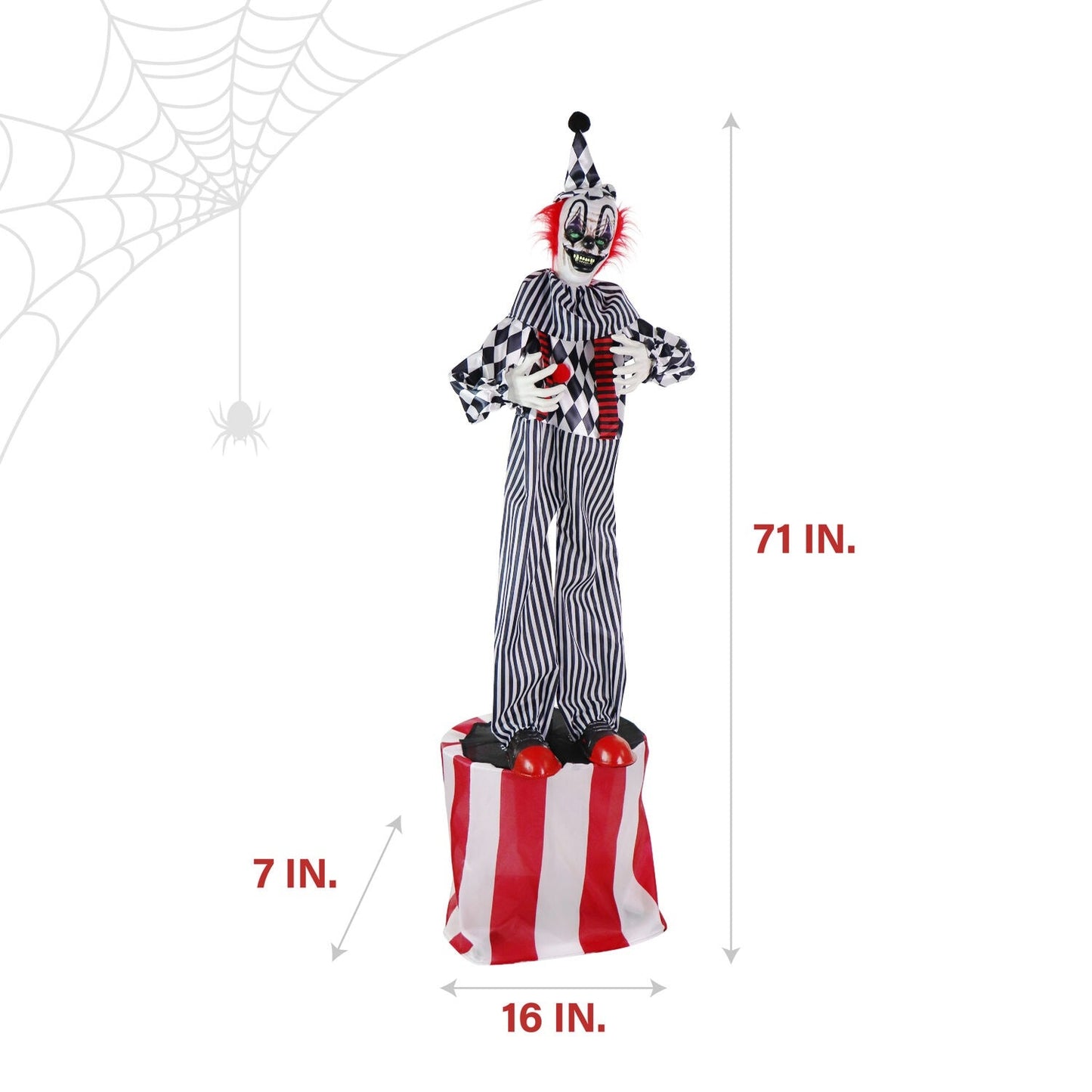 Haunted Hill Farm 6-ft Animated Talking Clown Halloween Prop