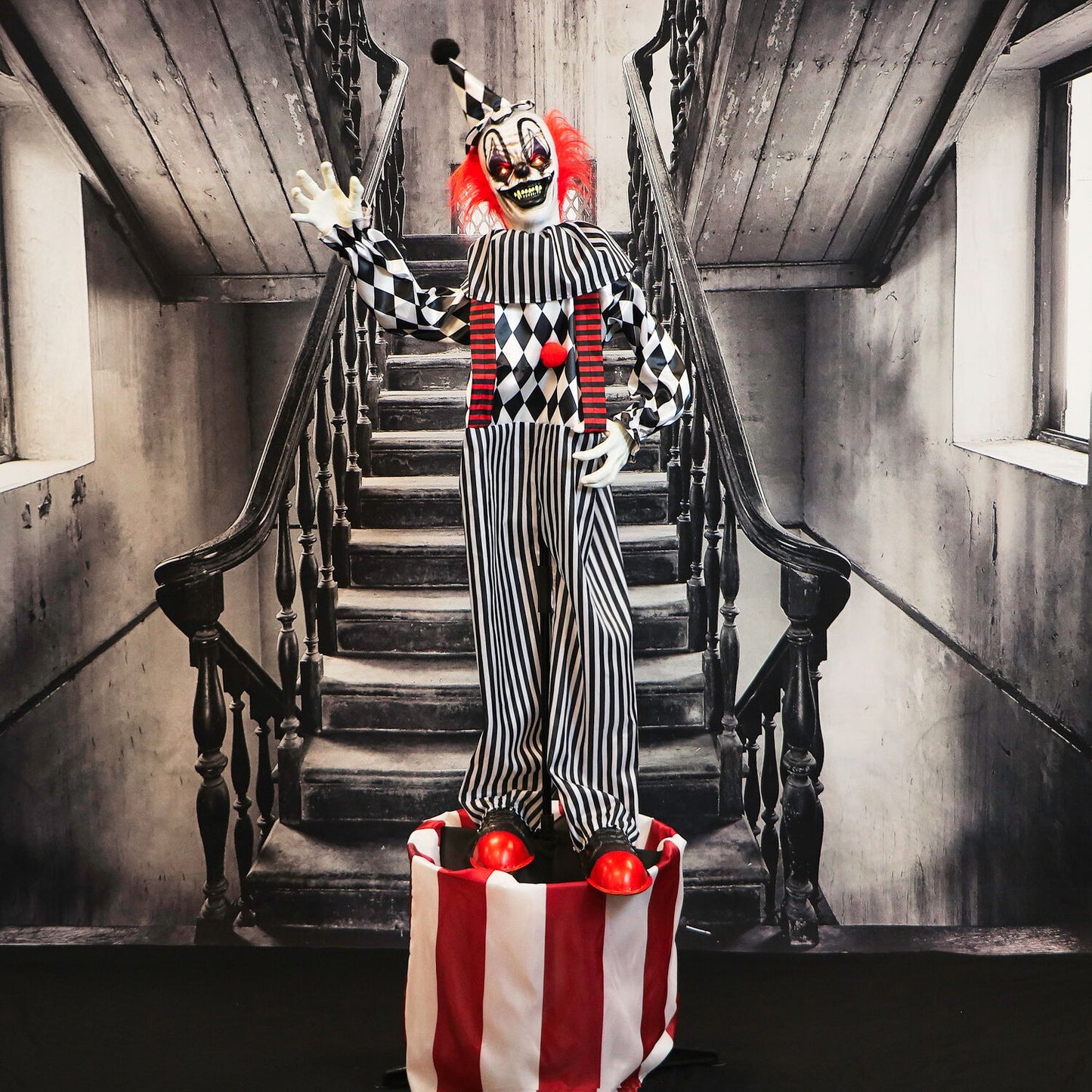 Haunted Hill Farm 6-ft Animated Talking Clown Halloween Prop