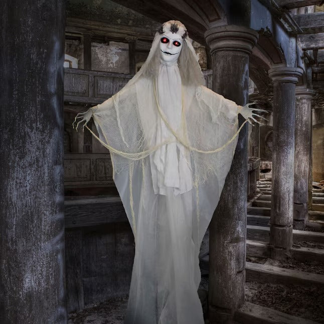Haunted Hill Farm 6.0-ft Freestanding Talking Lighted Adelaide Ghost Animatronic