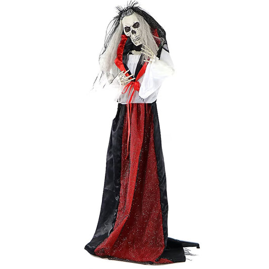 Haunted Hill Farm 5.42-ft Freestanding Talking Lighted Skeleton Animatronic