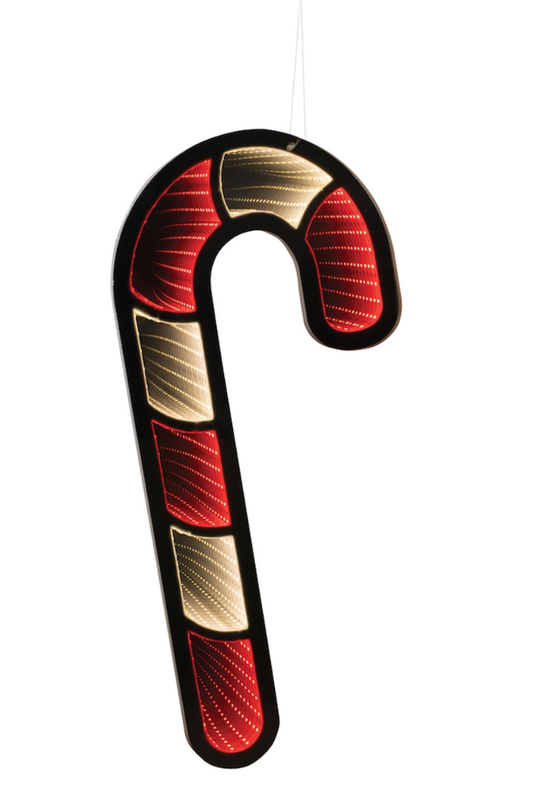 24" Infinity Candy Cane Christmas Decoration Red and White Holiday Accent