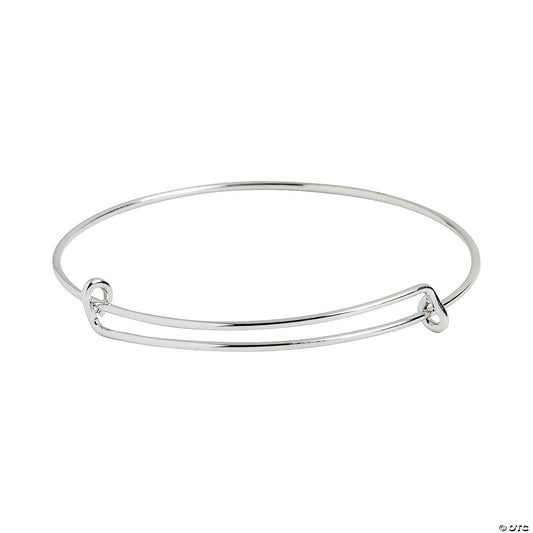 Inspiring Charms Expandable Silvertone Bangle Bracelets - 6 Pc.