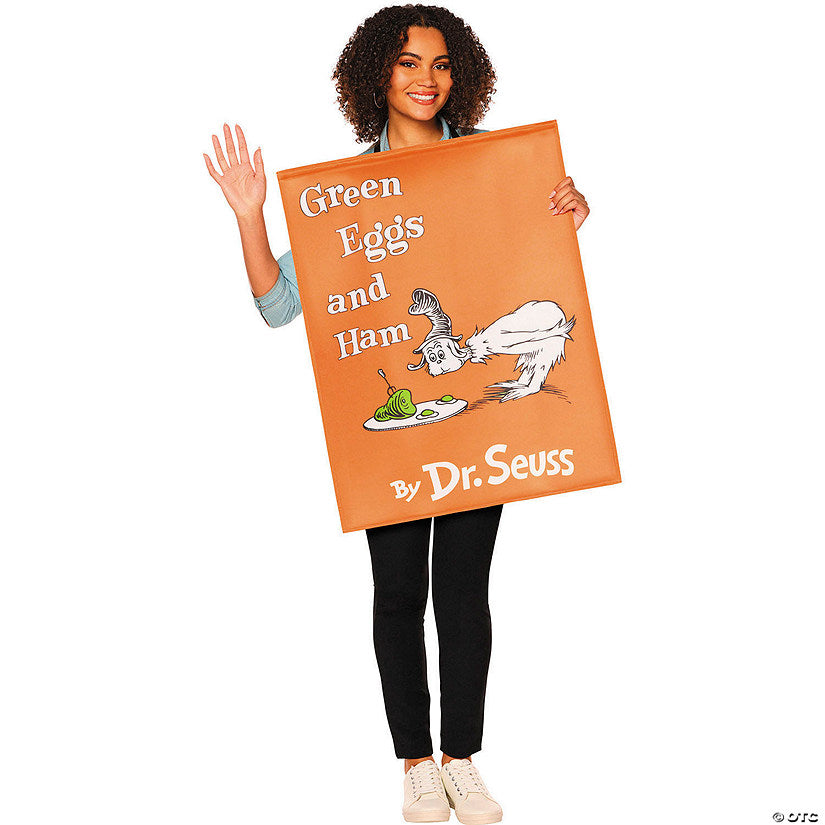 Adults QUIK CHANGE™ Dr. Seuss™ Green Eggs and Ham Book Cover Costume - One Size | USA Decoration®