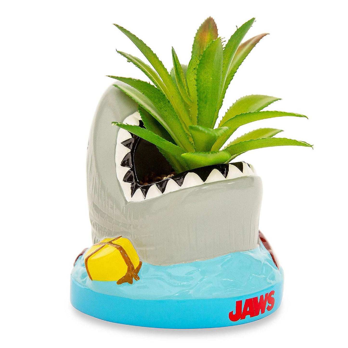 JAWS Shark 4-Inch Ceramic Mini Planter With Artificial Succulent | USA Decoration®