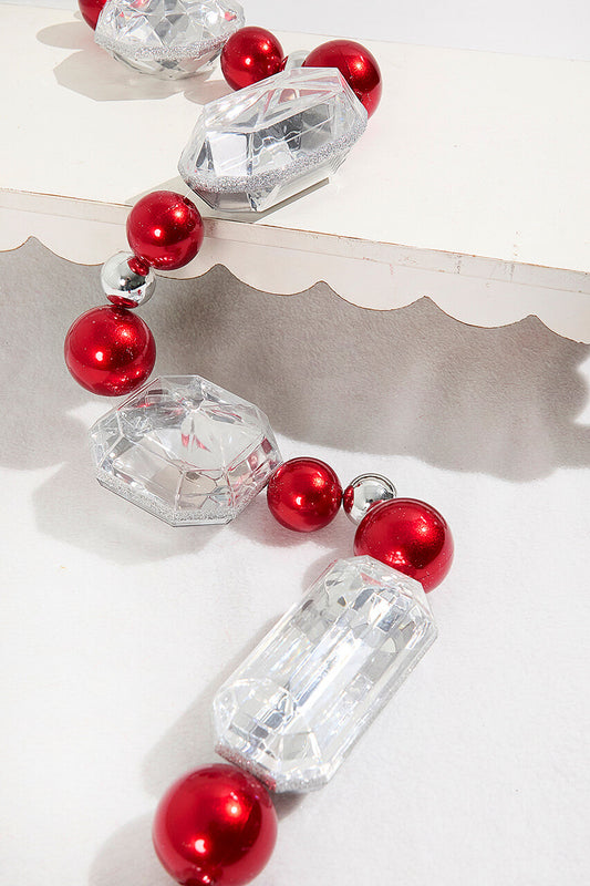 40" Christmas Jewels Garland with Ball Ornaments Colorful Holiday Decoration for Mantels & Tables