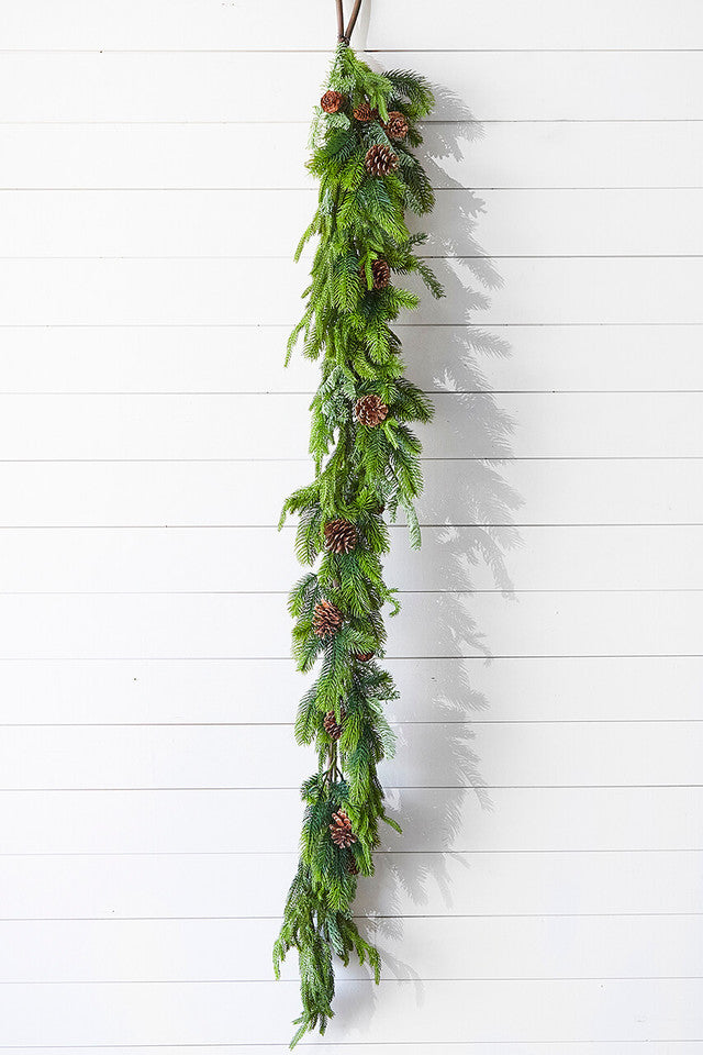 72" Real Touch Norfolk Spruce Juniper Garland – Holiday Decor