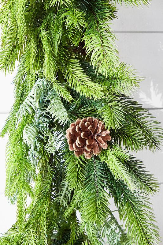 9' x 10" Norway Pine Garland Outdoor UL-Listed with 200 Tips & 50 Clear Lights