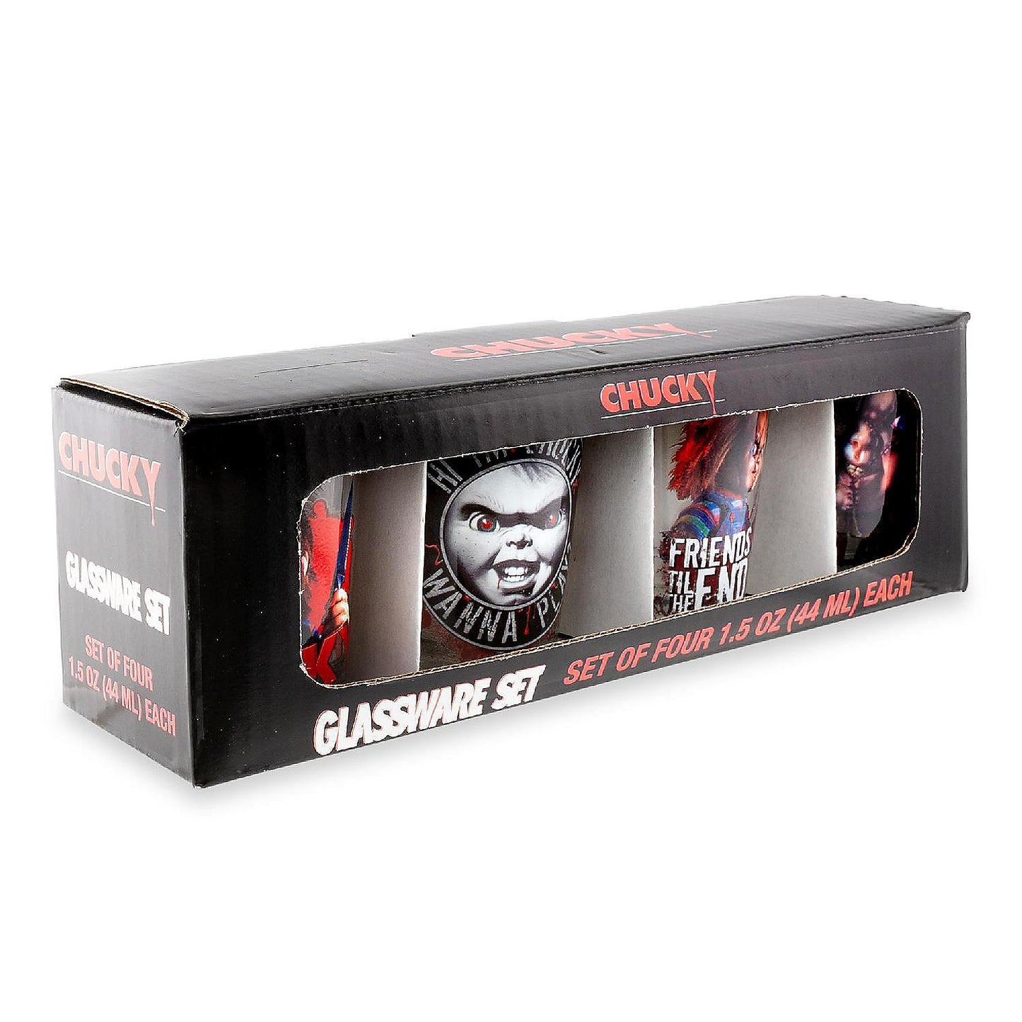 Kids Play Chucky 2-Ounce Mini Shot Glasses Set of 4 | USA Decoration®