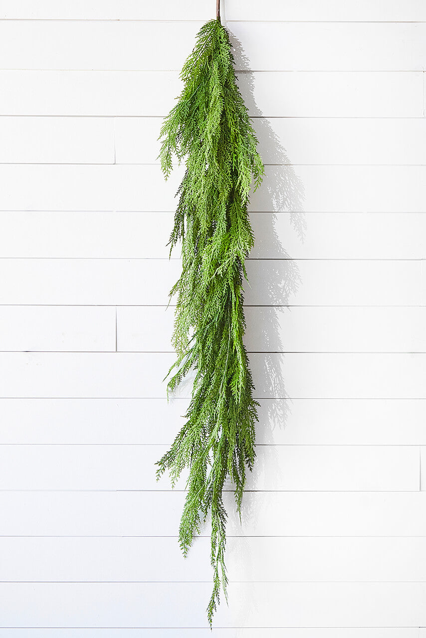 48" Real Touch Lebanon Cedar Dripping Garland for Elegant Greenery Displays