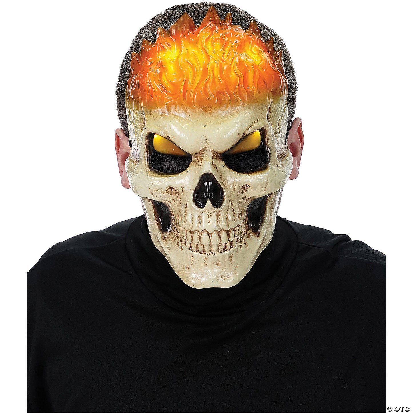 Light-Up Orange Inferno Skull Mask | USA Decoration®